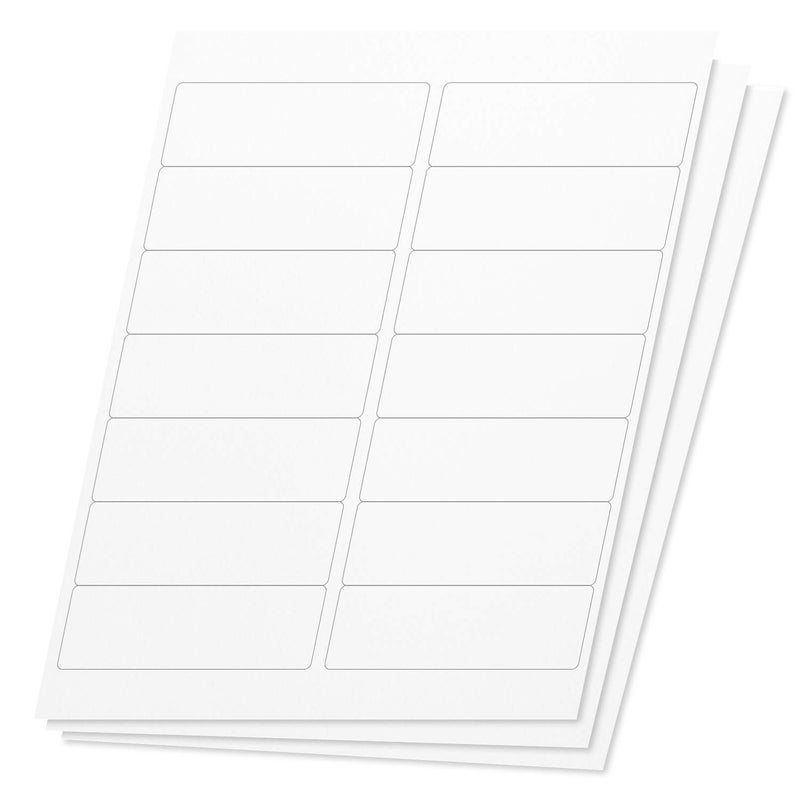 OfficeSmartLabels Rectangular 4 x 1-1/3 inch Address/Mailing Labels for Laser & Inkjet Printers (4 x 1.33 Inch, 14 per Sheet, White, 2100 Labels, 150 Sheets) - Image 1